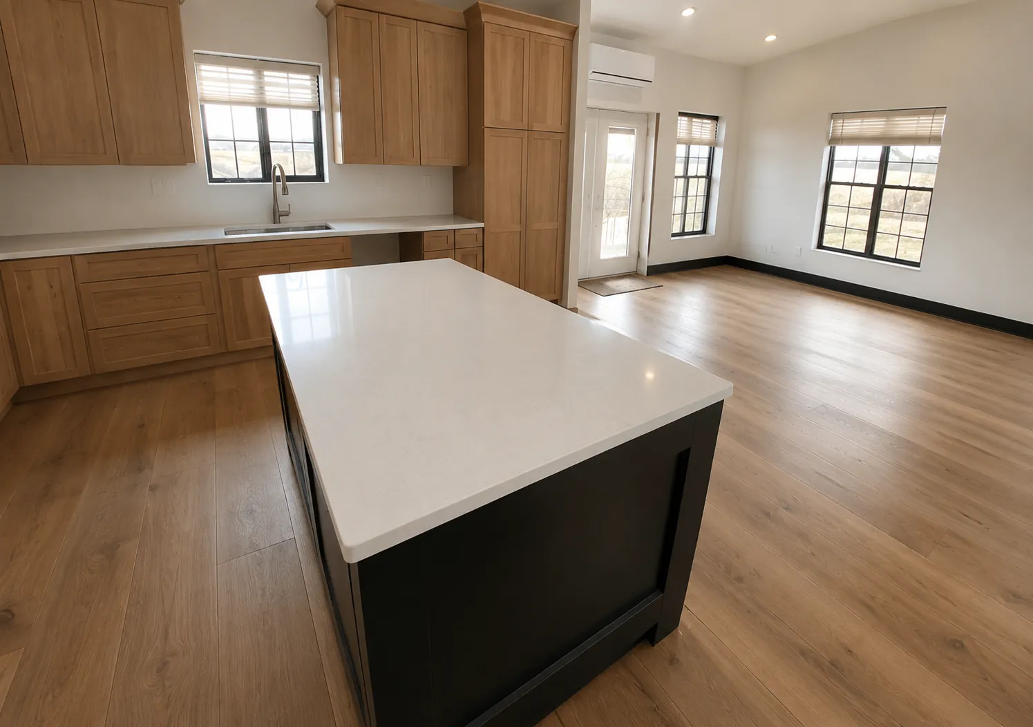 Kitchen · Pure white island
